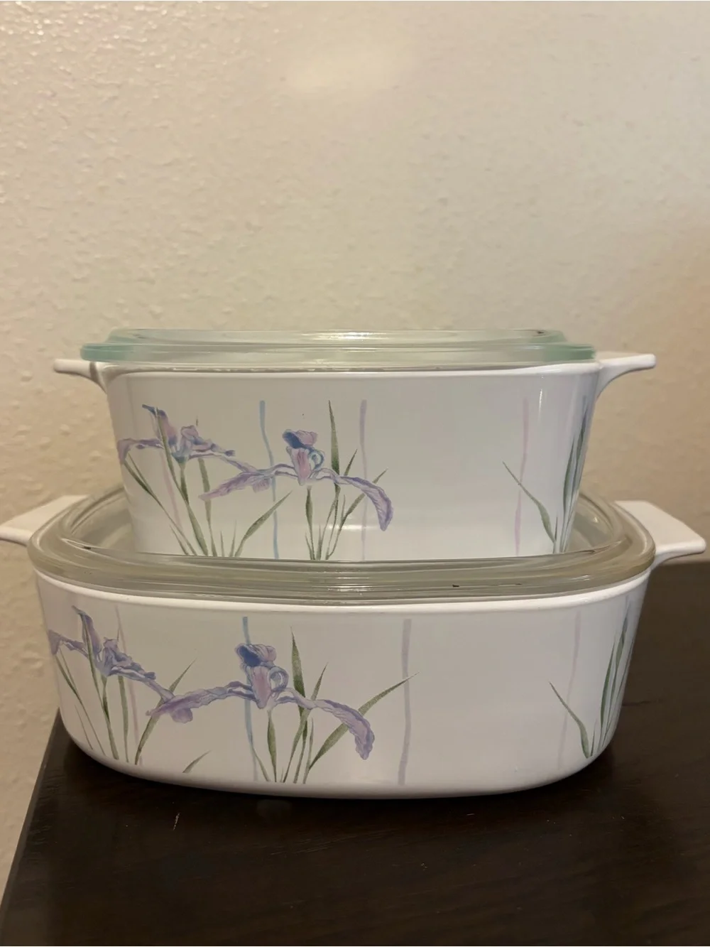 Corningware shadow iris casserole dish set